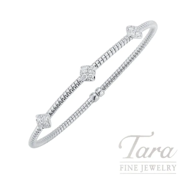 18K White Gold Diamond Bangle 0.30TDW, 5.0G