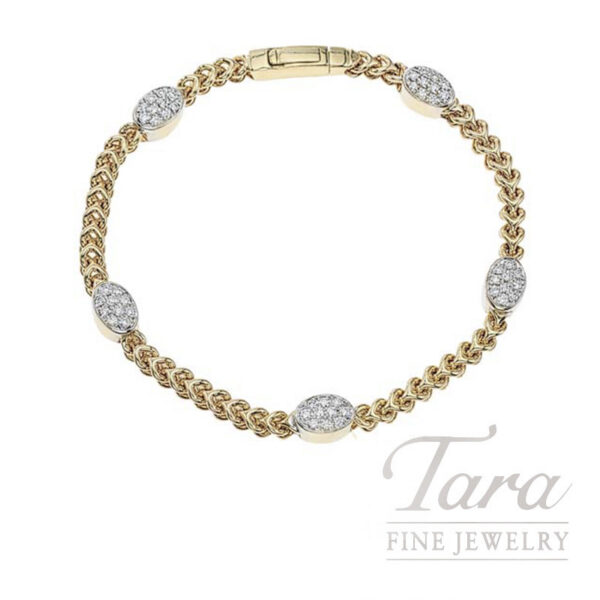 14K Yellow and White Gold Diamond Bracelet 0.45TDW