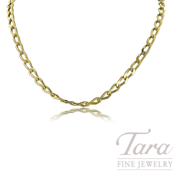 14K Yellow Gold Curb Link Chain Necklace, 23", 32.2g