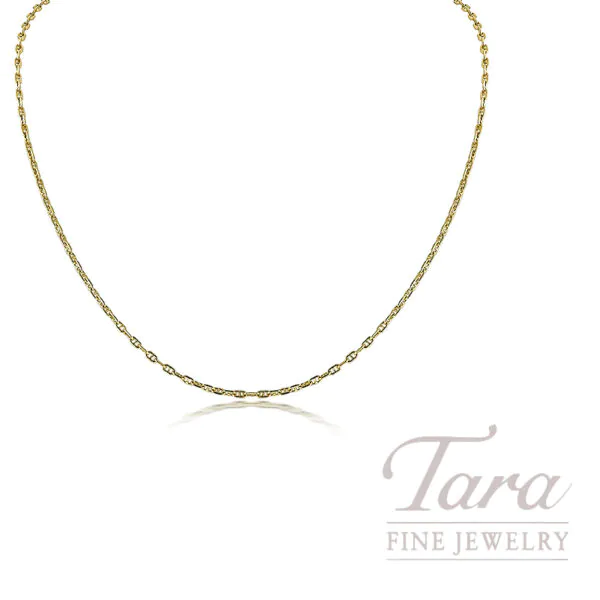 14K Yellow Gold Anchor Link Chain Necklace, 4.2g