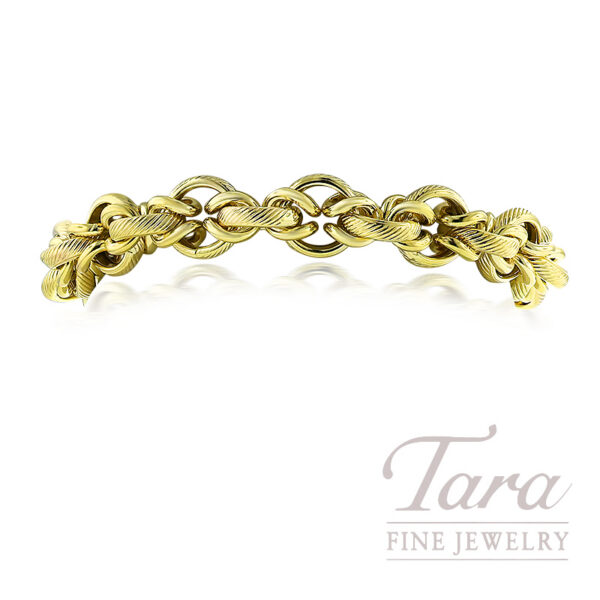 14K Yellow Gold Fancy Link Bracelet 16.8G