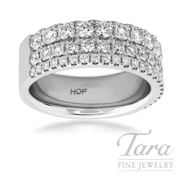 Hearts on Fire 18K White Gold Grace Triple Row Diamond Ring 1.60TDW