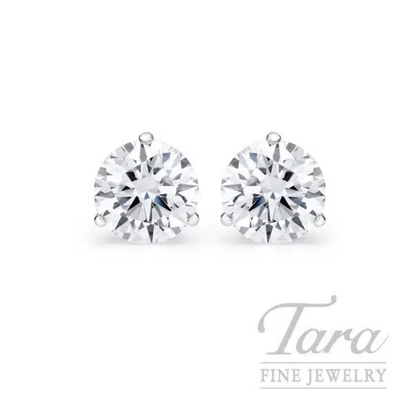 18K White Gold Diamond Martini Stud Earrings 1.04 TDW