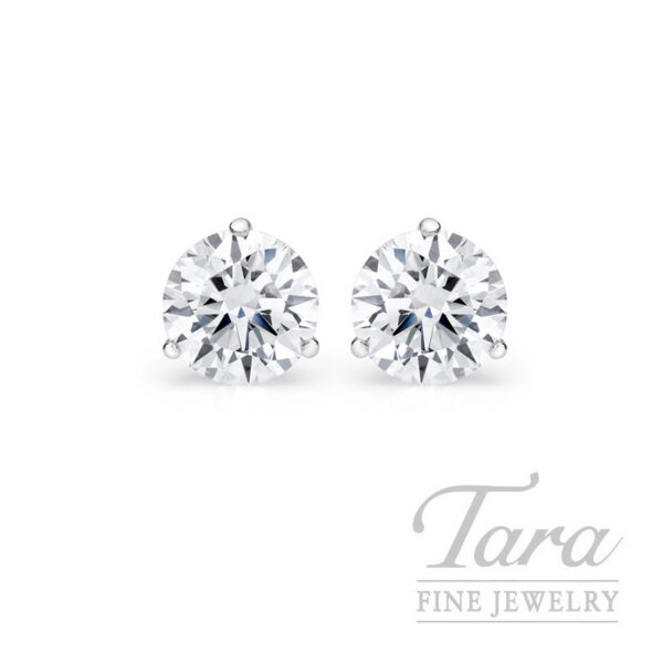 2.05CT. De Beers Origin Round Diamond Stud Earrings, K-VS1/K-VVS2