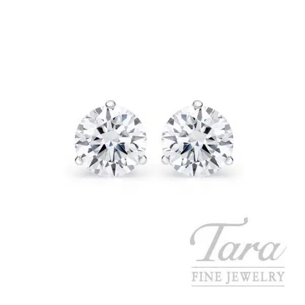 18K White Gold Diamond Martini Stud Earrings 0.73 TDW
