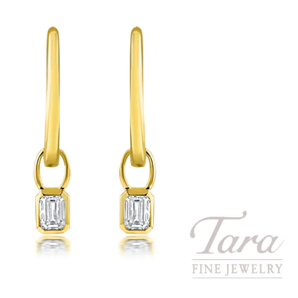 14K Yellow Gold Diamond Drop Earrings 2.5G