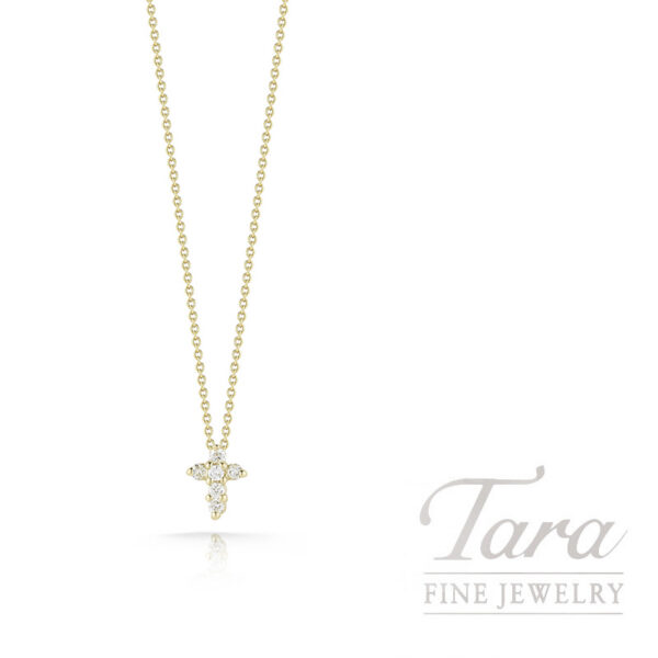 Roberto Coin Tiny Treasures 18K Yellow Gold Diamond Cross Necklace