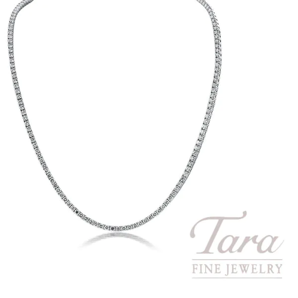 18K White Gold Diamond Tennis Necklace 10.03TDW, 18.7G