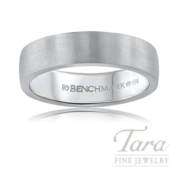 18K White Gold 6.5mm Euro Fit Men's Wedding Band