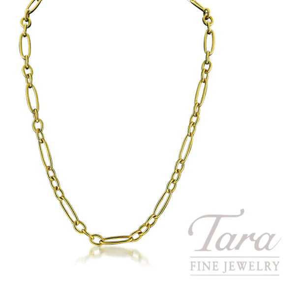 Roberto Coin 18K Yellow Gold Alternating Oval Link Chain Necklace 18"