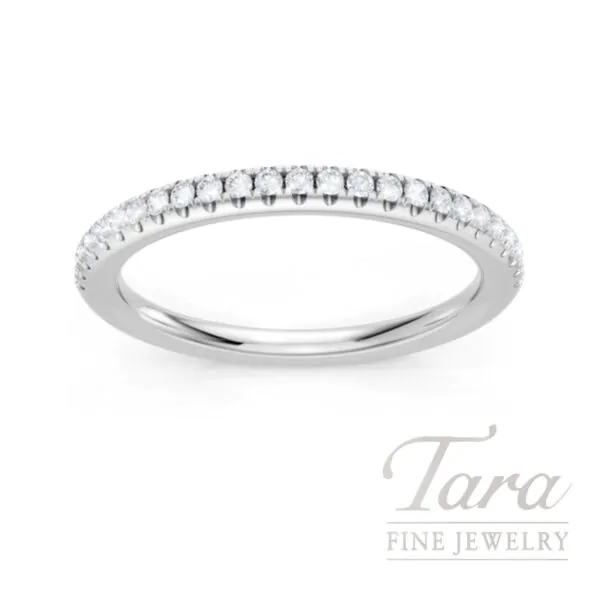 18K White Gold Round Diamond Stackable Band, 0.17 TDW
