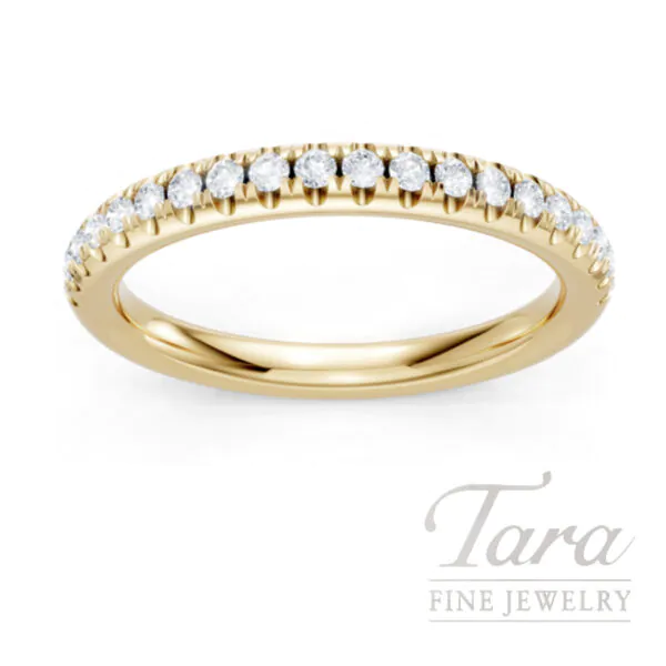 18K Yellow Gold Round Diamond Stackable Band, 0.25 TDW