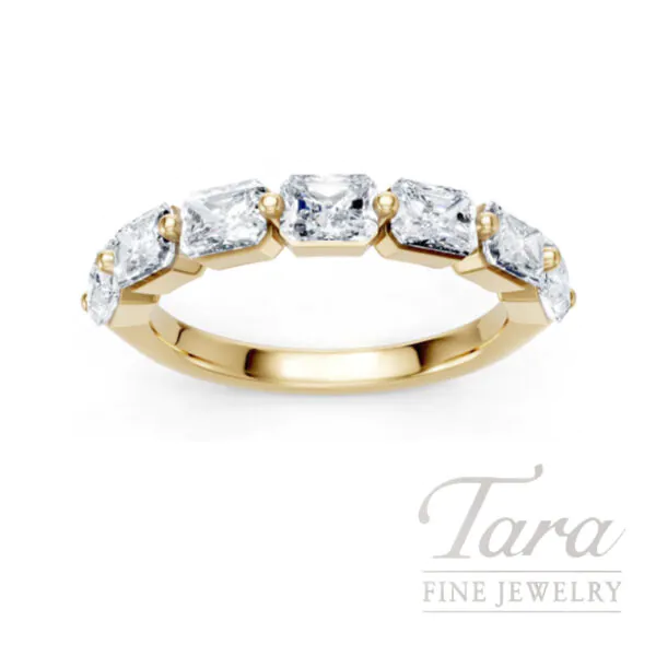 18K Yellow Gold Emerald Cut Diamond Band, 1.00 TDW
