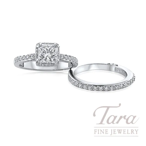 Tacori 18K White Gold Diamond Engagement Ring Setting, 0.35TDW