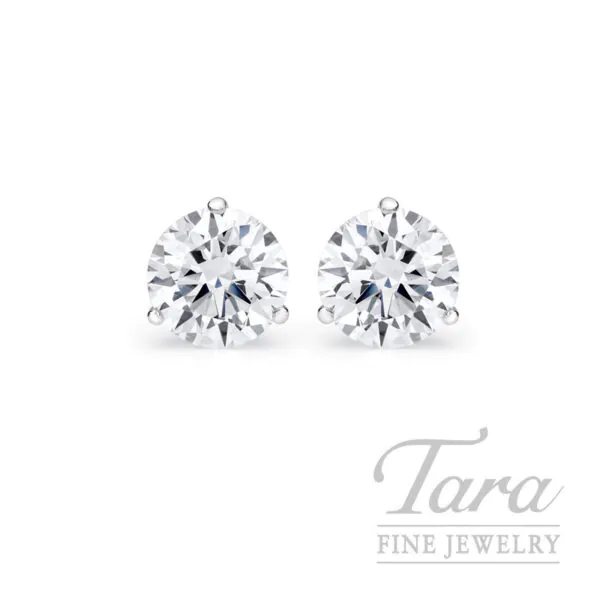 18K White Gold Diamond Martini Stud Earrings 0.73 TDW