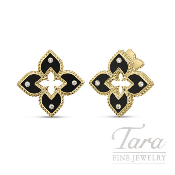 Roberto Coin Venetian Princess 18K Yellow Gold Diamond Earrings .04TDW
