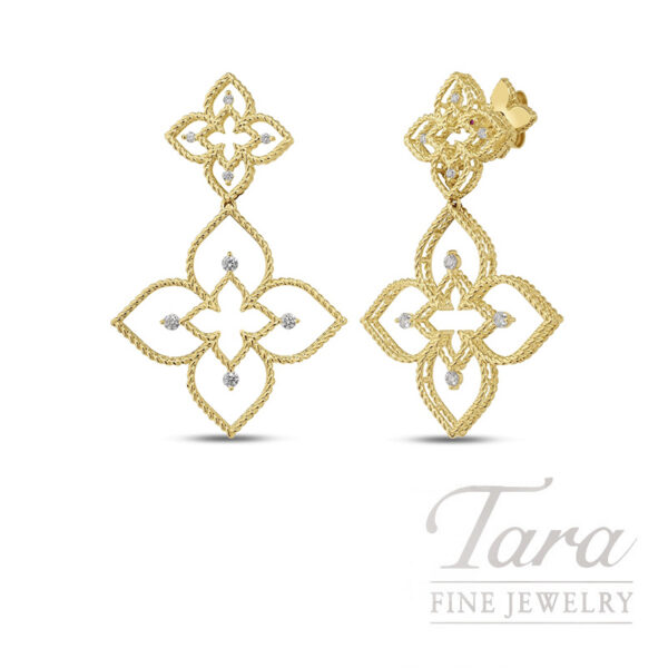 Roberto Coin 18K Yellow Gold Diamond Dangle Principessa Earrings