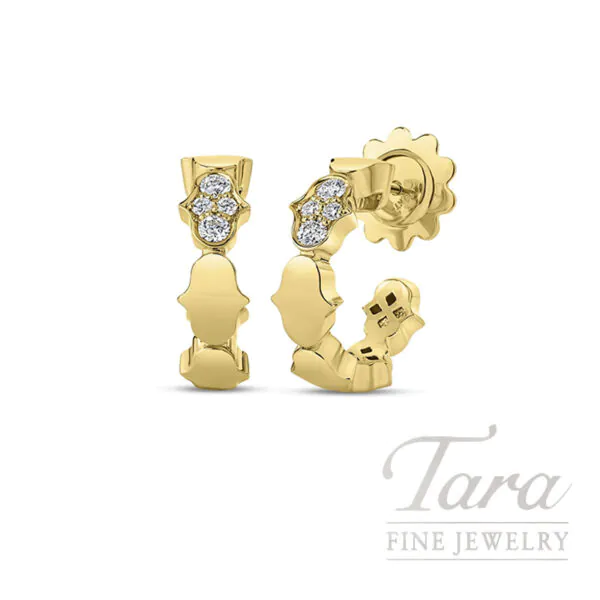 Roberto Coin Cobra Classic 18K Yellow Gold Diamond Hoop Earrings 0.20 TDW