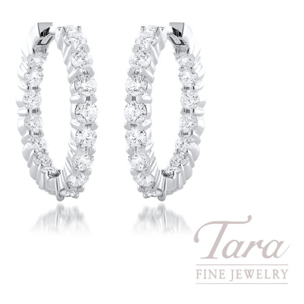 Roberto Coin 18K White Gold Perfect Diamond Hoop Earrings 2.35TDW