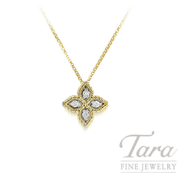 Roberto Coin 18K Two-Tone Gold Princess Flower Diamond Pendant Necklace