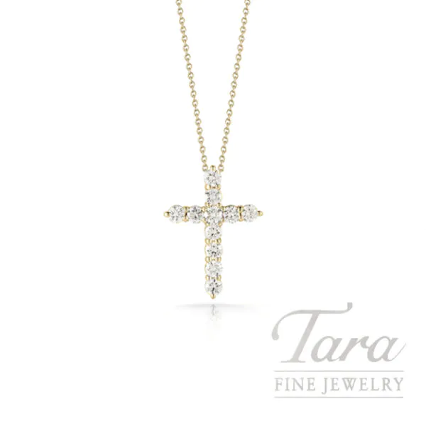 Roberto Coin 18K White Gold Diamond Cross Pendant, 0.88TDW