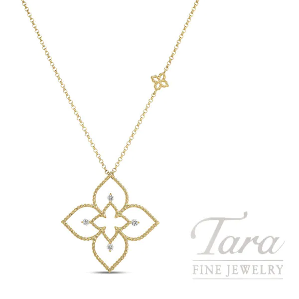 Roberto Coin 18K Yellow Gold Diamond Principessa Pendant Necklace