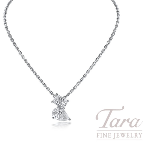 18K White Gold GIA Certified Diamond Necklace 1.82 TDW