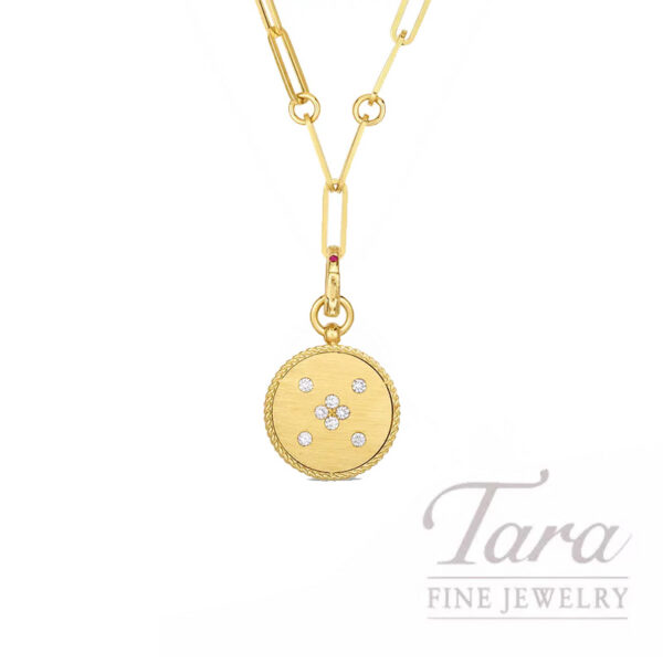 Roberto Coin 18K Yellow Gold Diamond Venetian Princess Pendant Necklace 0.16TDW