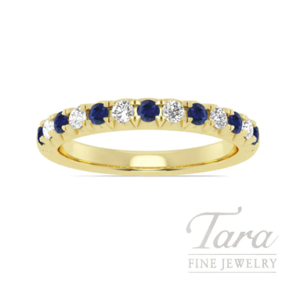 18K Yellow Gold Sapphire and Diamond Band | Tara Fine Jewelry