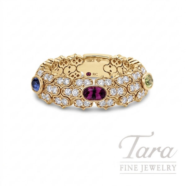 Roberto Coin 18K Yellow Gold Diamond Multi-Gemstone Cobra Ring