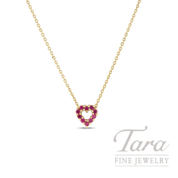 Roberto Coin 18K Yellow Gold Reversible Ruby Diamond Necklace 0.10 TDW