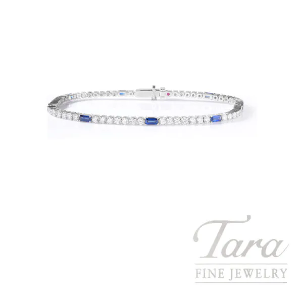 Roberto Coin 18K White Gold Diamond & Sapphire Bracelet 2.40TDW 1.06TGW