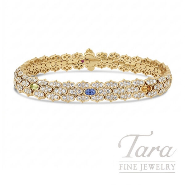 Roberto Coin 18K Yellow Gold Diamond Multi-Gemstone Cobra Bracelet