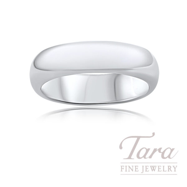 14K White Gold Men's Wedding Band – 6MM Comfort Fit