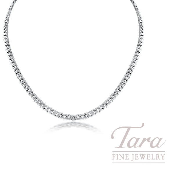 14K White Gold Miami Cuban Link Necklace 6MM, 55.7G