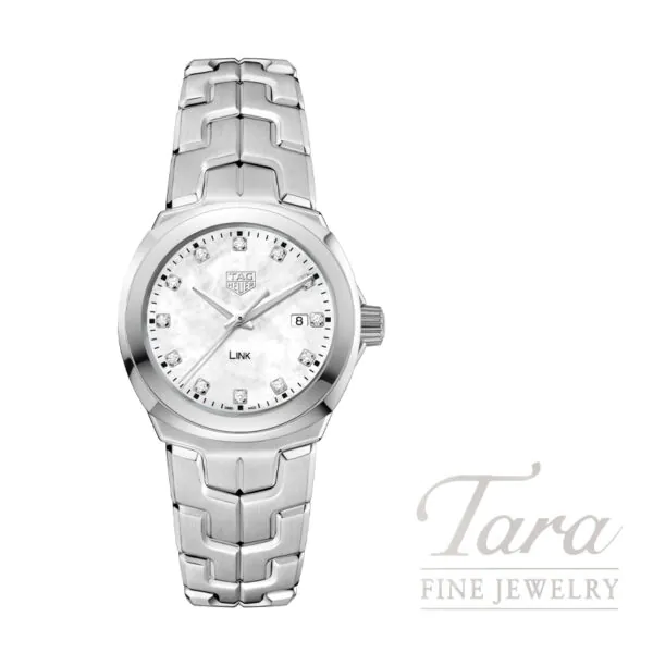 TAG Heuer Link Ladies Quartz Watch with Mother of Pearl and Diamond Dial, 32MM