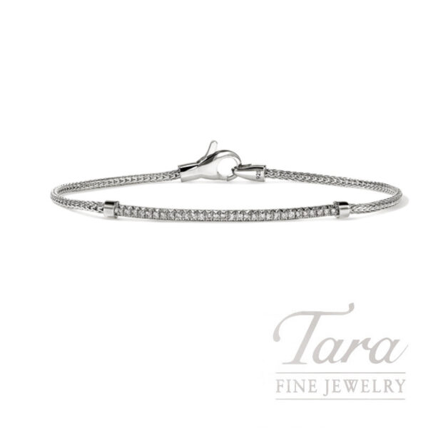 John Hardy Essential Pavé Bracelet, Sterling Silver, Diamonds, 1.8MM