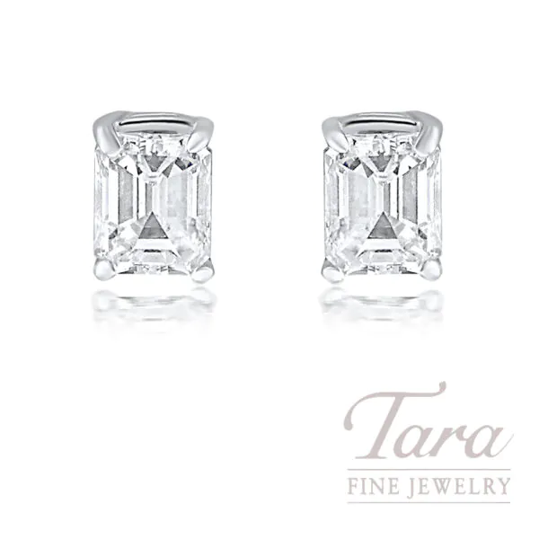 2.00 TW Emerald-Cut Diamond Stud Earrings