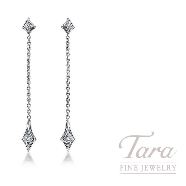 Verragio 18K White Gold Diamond Drop Earrings, 0.30 TDW