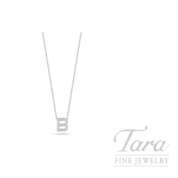 Roberto Coin 18K White Gold Diamond Love Letter "B" Pendant Necklace