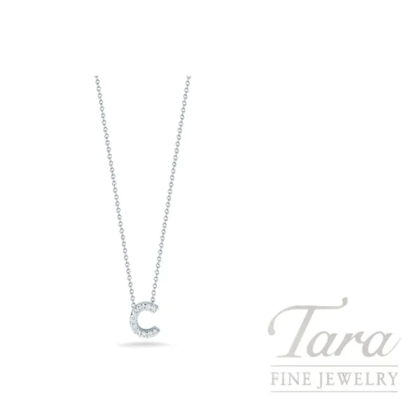 Roberto Coin 18K White Gold Diamond Love Letter "C" Pendant Necklace