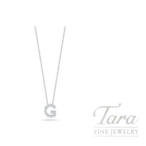 Roberto Coin 18K White Gold Diamond Love Letter "G" Pendant Necklace