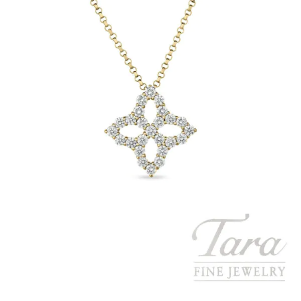 Roberto Coin Venetian Princess 18K Yellow Gold Diamond Pendant Necklace .50TDW