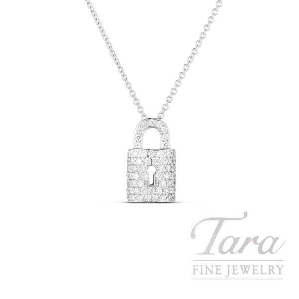 Roberto Coin 18K White Gold Tiny Treasures Diamond Pendant Necklace .30TDW