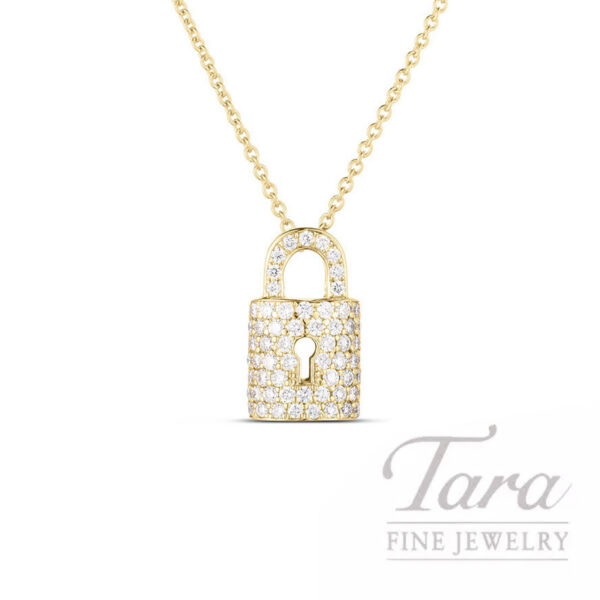 Roberto Coin 18K Yellow Gold Tiny Treasures Diamond Pendant Necklace .30TDW
