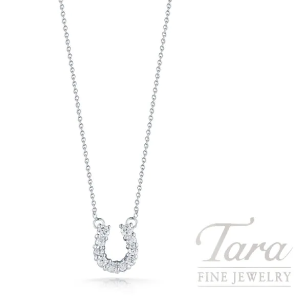 Roberto Coin 18K White Gold Diamond Horseshoe Necklace