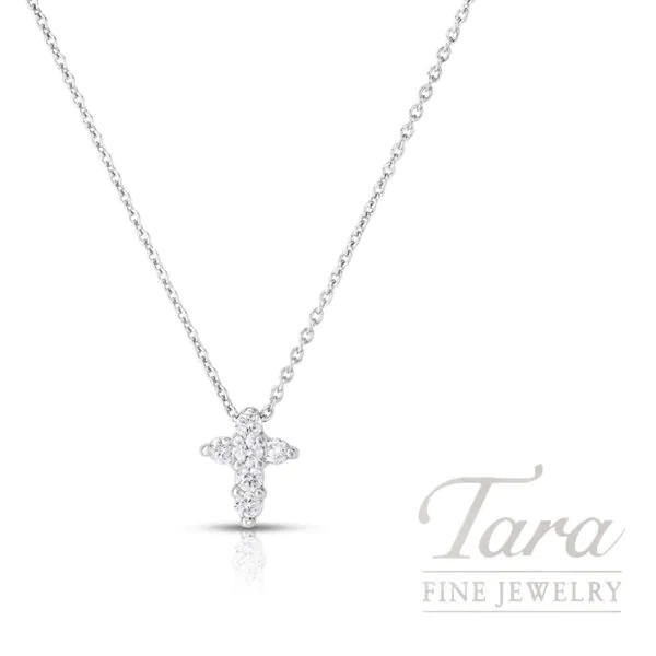 Roberto Coin Tiny Treasures 18K White Gold Diamond Cross Necklace