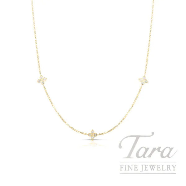 Roberto Coin 18K Yellow Gold Love By the Inch Diamond Station Necklace
