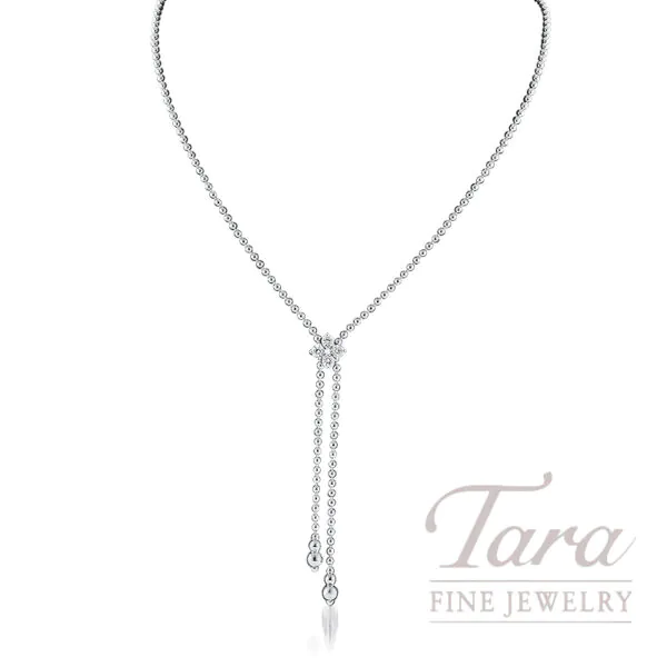 Roberto Coin 18K White Gold Diamond Liv Lariat Necklace 0.30TDW