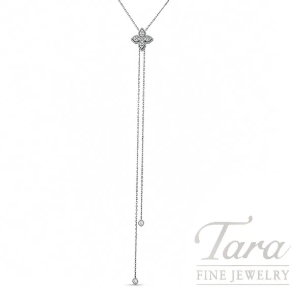Roberto Coin 18K White Gold Princess Flower Diamond Y-Necklace 0.25TDW